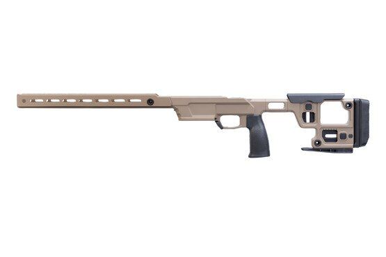 Flat Dark Earth SOLUS chassis with pistol grip.